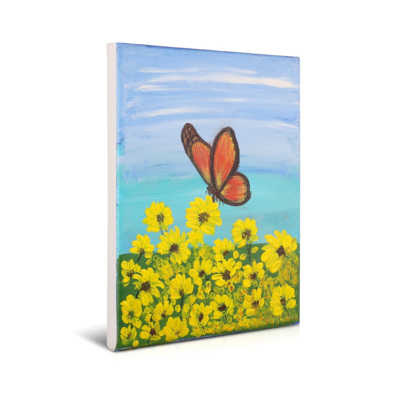 Flutter in Bloom – Hand-Painted Acrylic Canvas