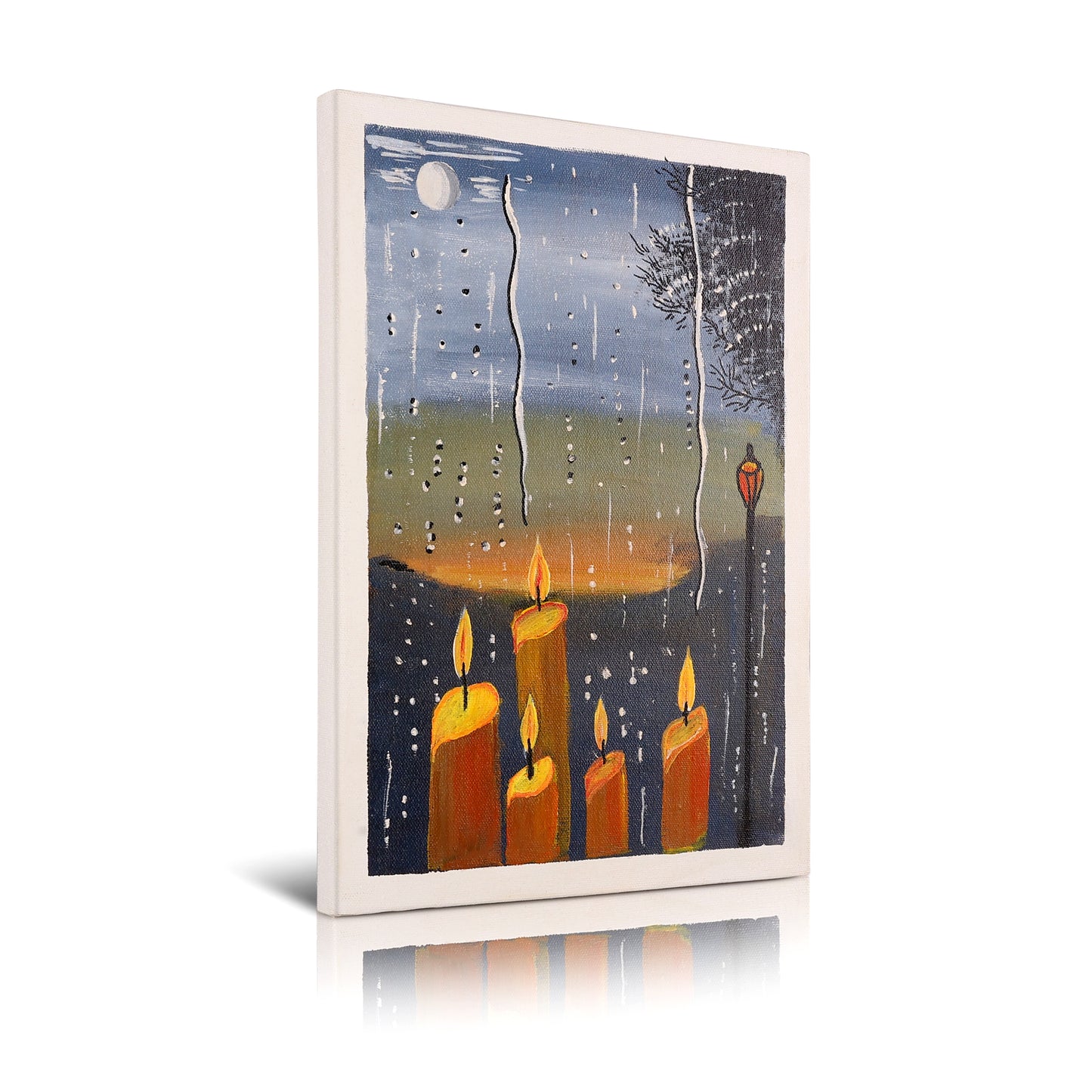 Silent Flames - Hand Painted Acrylic Canvas Painting