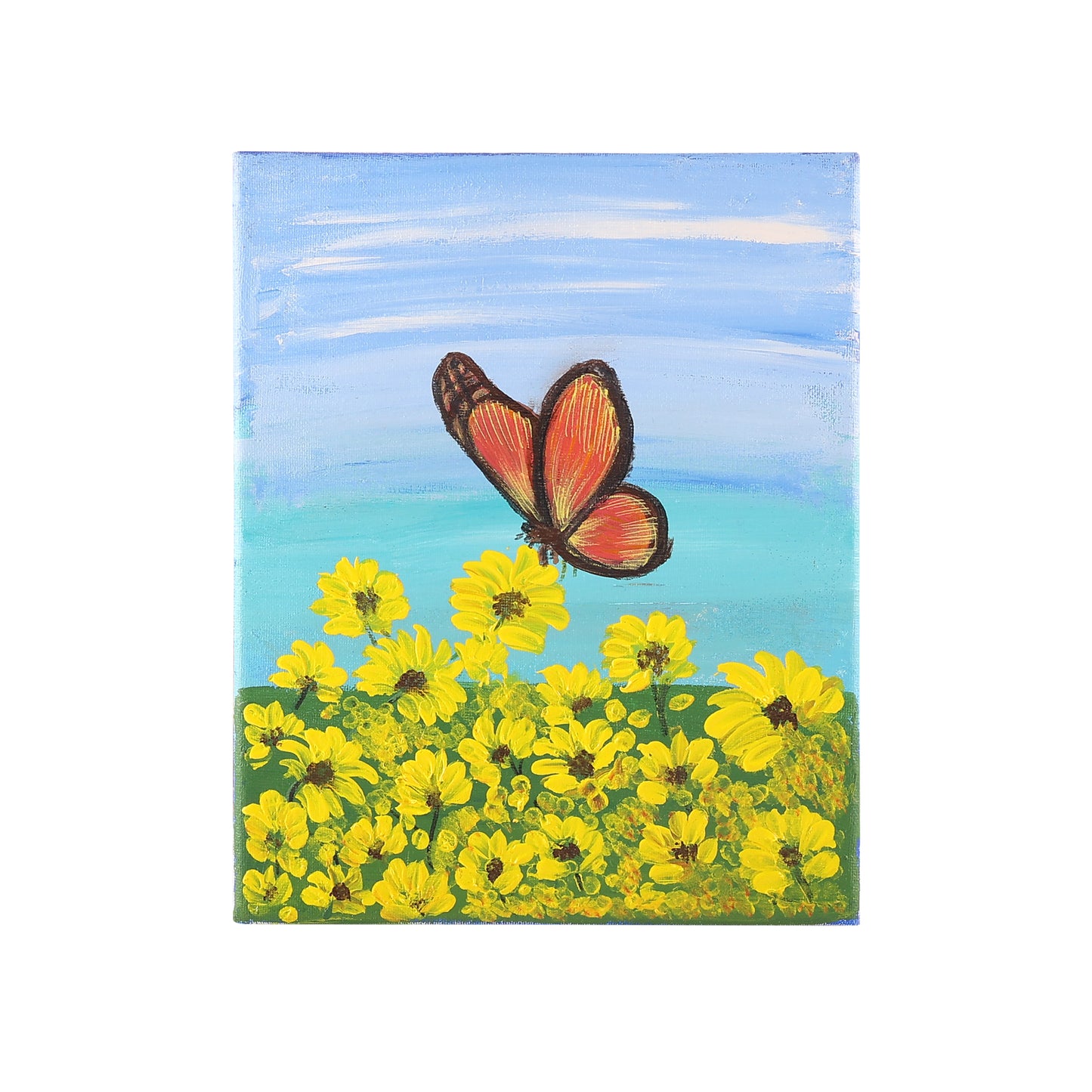 Flutter in Bloom – Hand-Painted Acrylic Canvas