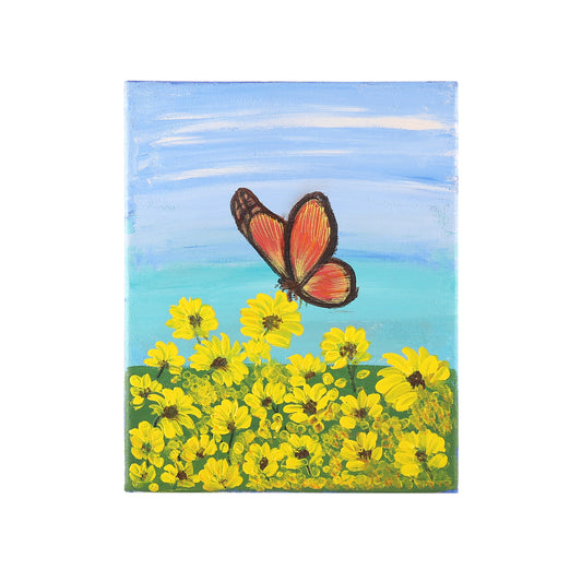 Flutter in Bloom – Hand-Painted Acrylic Canvas
