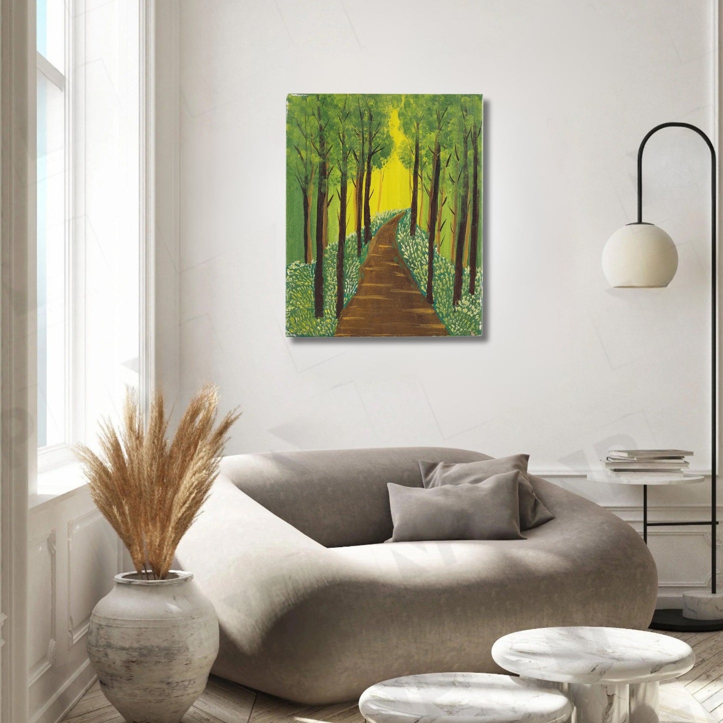 Journey Through Green - Hand Painted Acrylic Canvas Art