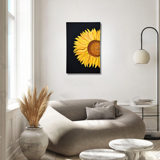 Golden Sunflower — Vibrant Hand Painted Acrylic Canvas Art
