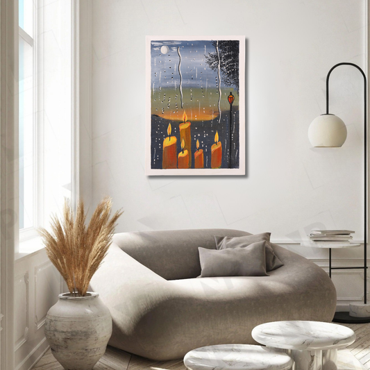 Silent Flames - Hand Painted Acrylic Canvas Painting