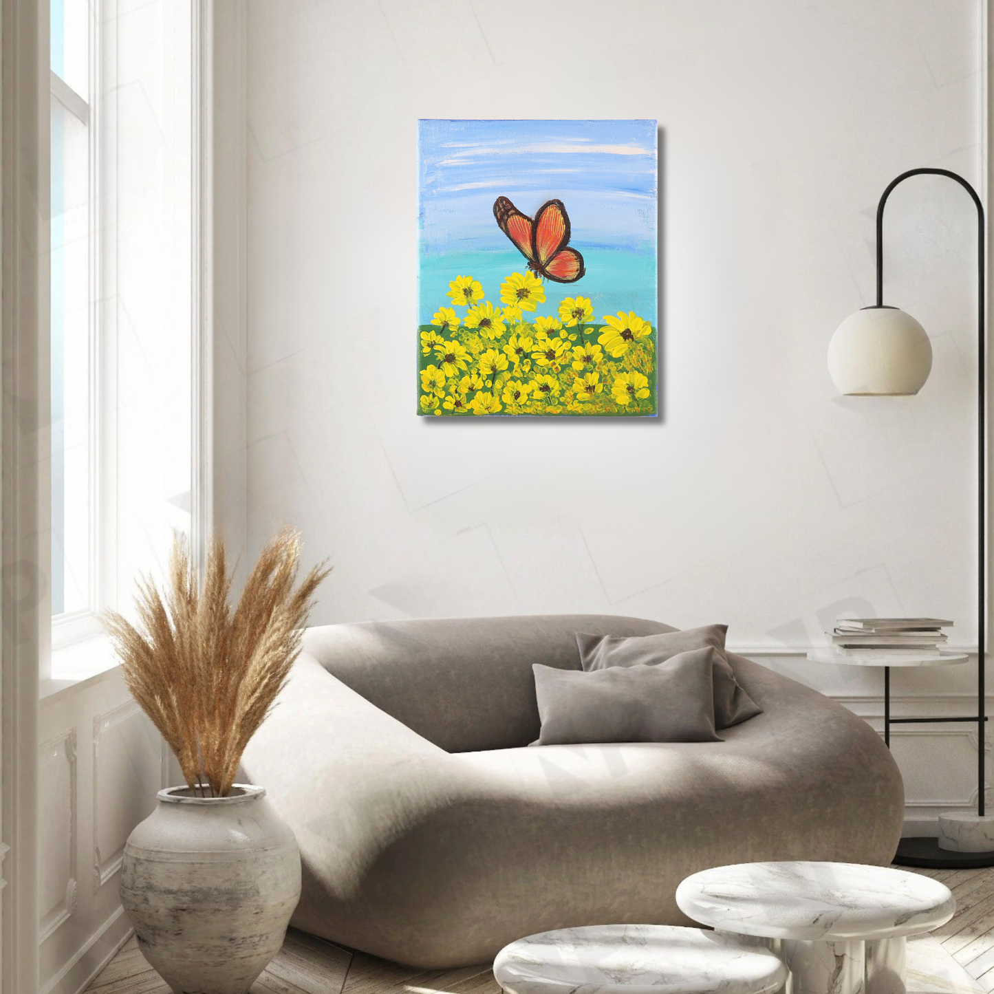 Flutter in Bloom – Hand-Painted Acrylic Canvas