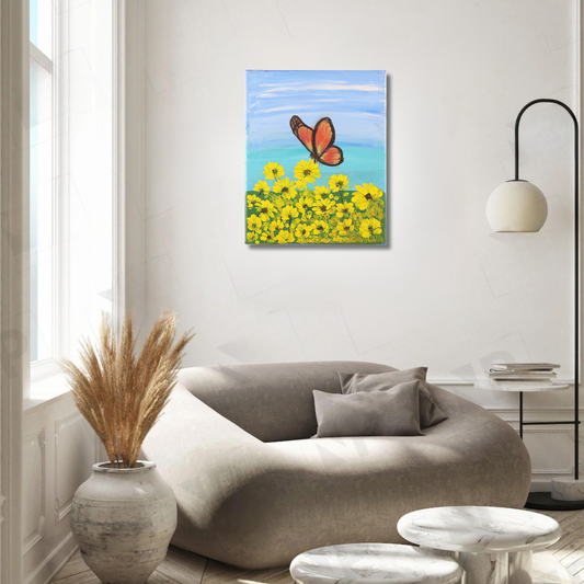 Flutter in Bloom – Hand-Painted Acrylic Canvas